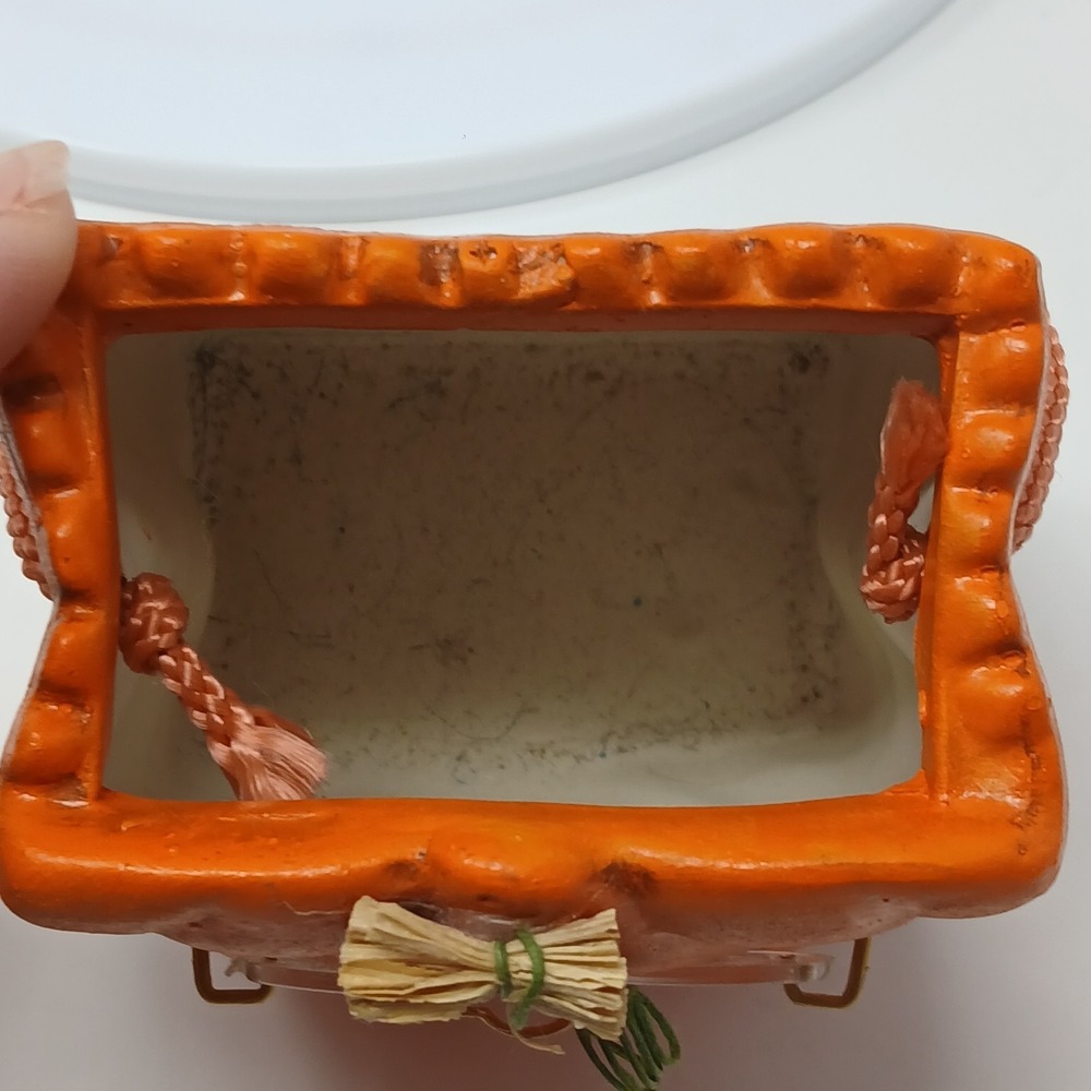 Halloween Anntophormic Pumpkin Face W/ Glasses Candy Dish Planter Hand Painted - Picture 6 of 8